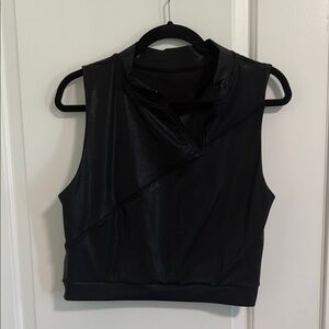 Crowned Athletics Black Crop Women's Top